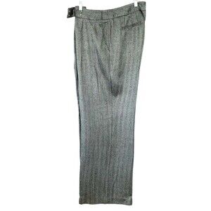 Nygard Collection Dress Slacks Womens 16 Herringbone Tweed Gray Wide Leg Pleated